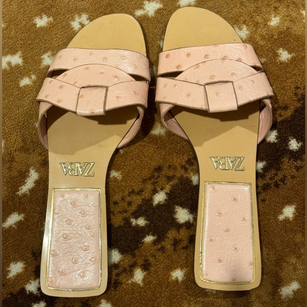Pink Zara Slide Sandals